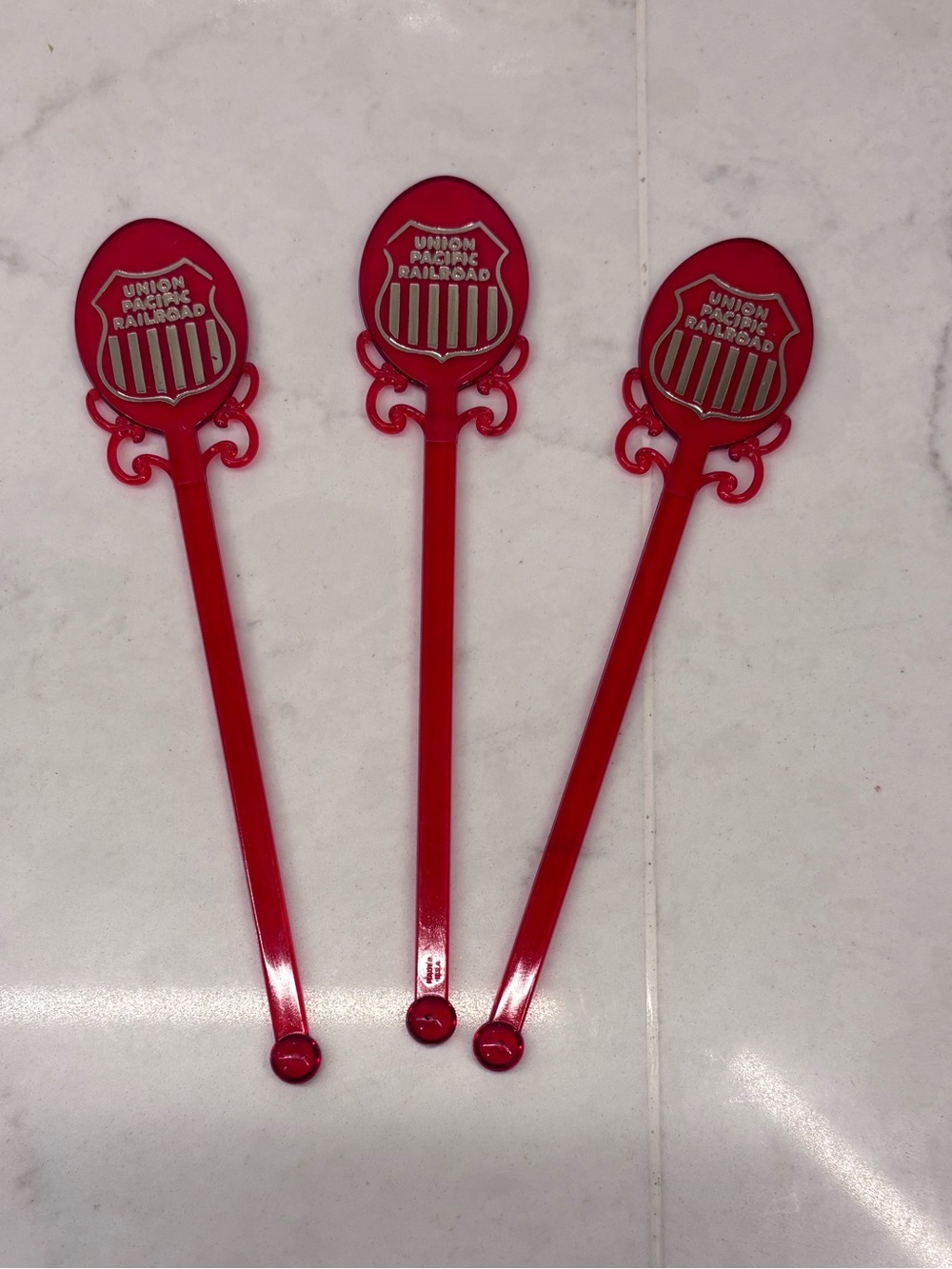 Union Pacific Railroad Dining Car Swizzle Stick Trio- 1960s-1970s